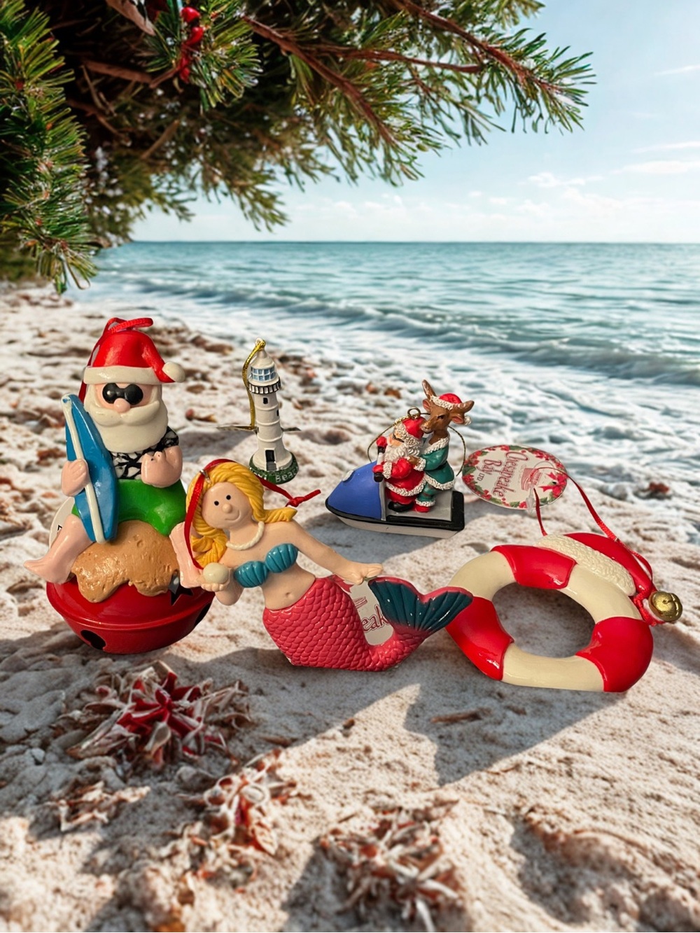 CHESAPEAKE BAY LTD Christmas Ornaments Lot Coastal NWT Beach Santa Mermaid